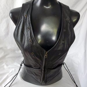 FieldSheer Ladies Genuine Leather Motorcycle Vest